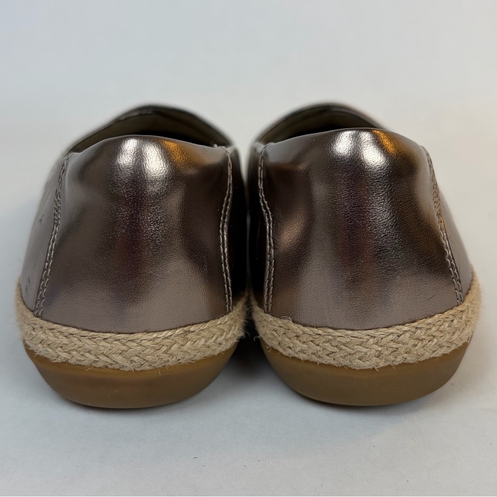 Clarks Collection Danelly Adira Metallic Espadrille Loafer Flats Pewter Gold 8.5 - Picture 7 of 15